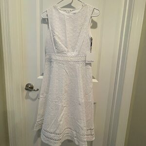 Calvin Klein Ivory Lace Midi Dress